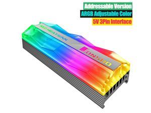 M.2-2 SSD Heatsink 5V 3Pin ARGB M.2 NVME NGFF SSD Solid State Drive Hard Disk Heat Sink Radiator Cooler Vest Thermal Pads