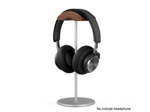 Silver Walnut Wood Aluminum Headphone Stand Nature Walnut Gaming Headset Holder with Solid Metal Base for Table Desk Display