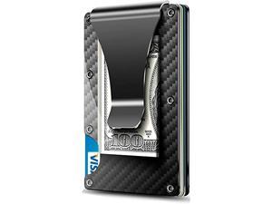 Carbon Fiber Walle Metal Money Clip Wallet RFID Blocking  Slim Metal Wallet Mens Wallet