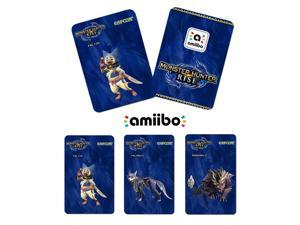 Monster Hunter Rise Amiibo Ntag NFC Card Set for Nintendo Switch NS Lite WIIU (3 Pcs Cards)