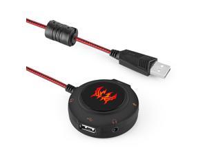 USB 2.0 Sound Card HUB Stereo Headphones Microphone Adapter 3D Surround Sound External Audio Converter Independent Drive Free 7.1 Sound for PC Laptops PS4 USB 2.0 Sound Card HUB Stereo Headphones Microphone Adapter 3D Surround Sound External Audio Converter Independent Drive Free 7.1 Sound for PC Laptops PS4