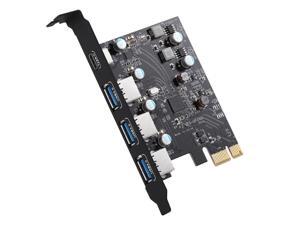 PCI-E to USB3.0+Type C Expansion Card (PCIe Card) 3 Ports Super-speed USB 3.0 PCI Expansion Card for Windows MAC PCI-E to USB3.0+Type C Expansion Card (PCIe Card) 3 Ports Super-speed USB 3.0 PCI Expansion Card for Windows MAC