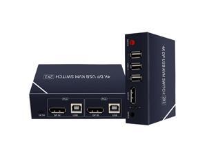 4K DisplayPort USB KVM Switch Dual 4K@60Hz DisplayPort Monitor 2 In 1 Out DP1.2 KVM Switch with Microphone Iutput DisplayPort Loop Audio Output for 2 Ports Host Share Printer Keyboard Mouse 4K DisplayPort USB KVM Switch Dual 4K@60Hz DisplayPort Monitor 2 In 1 Out DP1.2 KVM Switch with Microphone Iutput DisplayPort Loop Audio Output for 2 Ports Host Share Printer Keyboard Mouse