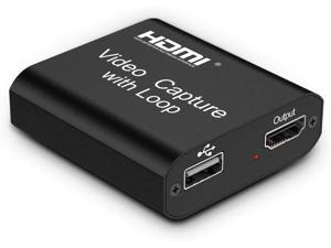 Video Capture Card 4K HDMI Video Capture Device with Loop Out, Full HD 1080P Game Capture Video Recorder for Live Streaming, Broadcasting or Video Conference