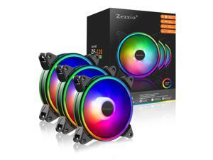 ZEZZIO ZF-120 Halo 3in1 Kit 120mm 5V Addressable ARGB Computer Case Cooling Fan PWM Silence PC CPU cooler fan ZEZZIO ZF-120 Halo 3in1 Kit 120mm 5V Addressable ARGB Computer Case Cooling Fan PWM Silence PC CPU cooler fan
