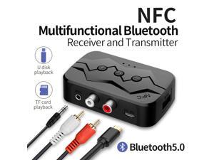 Bluetooth Receiver & BT Transmitter 2-in-1 Bluetooth Transmitter 5.0 RCA Audio NFC Bluetooth Receiver For IPhone/iPad/iPod Touch/Android 3.5mm AUX Music Wireless Adapter Support TF/U Disk Bluetooth Receiver & BT Transmitter 2-in-1 Bluetooth Transmitter 5.0 RCA Audio NFC Bluetooth Receiver For IPhone/iPad/iPod Touch/Android 3.5mm AUX Music Wireless Adapter Support TF/U Disk