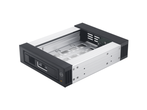 5.25" to 3.5" & 2.5" HDD Tray Optical Drive Bit Hard Disk Extraction Box SATA HDD Enclosure Case with Power Switch Power Off Memory