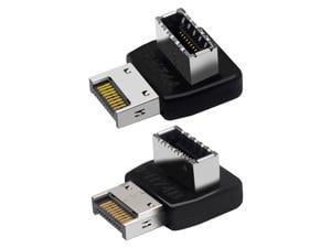 Computer Motherboard Type-C USB3.1 Type-E 90 Degree Converter Computer Internal USB Header Adapter USB 3.1 Type-E 90 Degree Steering Elbow (2 PACK)
