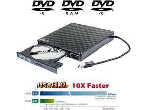 Portable USB 3.0 External CD DVD Drive, 8X DVD+-R/RW DVD Burner for Acer 5 Nitro Aspire 5 E 15 Inspire E15 Laptop Computer, Super Super Multi 24X CD-RW Writer Black Plaid Pattern
