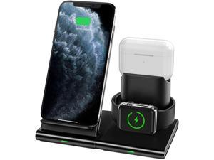 3in1 Magnetic Wireless Charging Station 10W Fast Qi Charging Stand for Apple watch 5 for Airpods Charger Dock for iPhone X 11 Pro Samsung