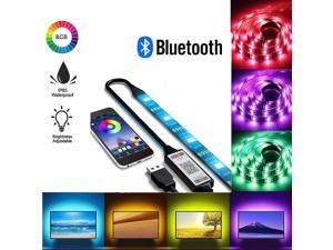 2M 6.56FT USB Bluetooth LED Strip Light TV Backlight Strip Smartphone APP Control, RGB 5050 Color Changing Flexible Waterproof for Indoor/Outdoor DIY Decoration