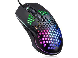 Lightweight Gaming Mouse, Wired USB Computer Gamer Mice with Ultralight Honeycomb Shell, RGB Chroma LED Light, 6400 DPI Adjustable, Pixart 3325, Programmable 7 Buttons Mouse for Windows 7/8/10/XP Lightweight Gaming Mouse, Wired USB Computer Gamer Mice with Ultralight Honeycomb Shell, RGB Chroma LED Light, 6400 DPI Adjustable, Pixart 3325, Programmable 7 Buttons Mouse for Windows 7/8/10/XP