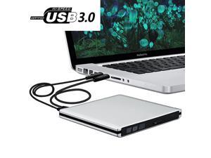 USB3.0 Ultra Slim External DVD Drive Burner Optical Drive CD+/-RW DVD +/-RW Superdrive Compatible with Mac MacBook Pro Air iMac and Laptop Mac OS Windows 10 8 7 XP