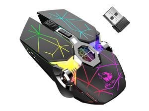 Wireless Gaming Mouse Rechargeable, RGB Multi-Colour Backlit Game Mice with 7 Buttons Computer Accessories,2.4G Silent Optical,3 Adjustable DPI Game Mouse Power Saving Mode for Laptop/PC/Notebook