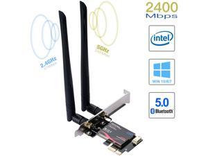 WiFi 6 AX200 PCIE WiFi Card, Dual Band 5GHz/2.4GHz Wireless WiFi Network Adapter for PC, Bluetooth 5.0 | MU-MIMO | Ultra-Low Latency PCI-E Card, Support Win 10 64-bit Only (Black)