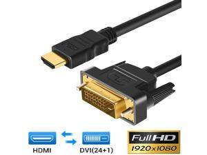1080P 3D Bi-directional HDMI to DVI (DVI to HDMI) Cable DVI-D 24+1 Pin Adapter Cables for LCD DVD HDTV XBOX High Speed DVI to HDMI Cable (9.9FT / 3M)
