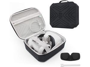 Portable Fashion Travel Case for Oculus Quest 2, Storing VR Gaming Headset and Touch Controllers Accessories Carrying Bag (Black_