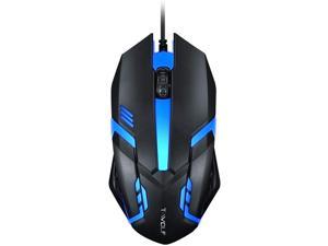 USB Wired Gaming Mouse, 3 Buttons 7 Coloured Backlight 1200 DPI Office Mouse Built-in Weights for Laptop/PC Gaming Mice