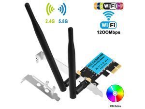 Wireless PCI Express Network Card, Dual-Band 2.4G/5.8G Wireless Adapter, Desktop Computer Built-in WiFi Adapter AC1200M, PCI-E Wifi Card with 1200Mbps for Windows 10/Windows 8/Windows 7