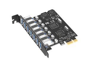 7 Ports PCI-e to USB 3.0 Adapter Card 5Gbps Hub Controller Self Powered, PCI Express Expansion Card Adapter 5Gbps for Motherboard, Standard Universal Converter Accessory