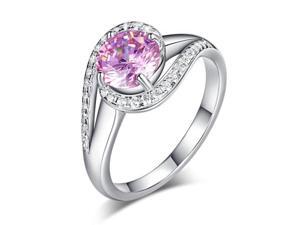 Exquisite Women Wedding Rings Twist Curl 925 Sterling Silver Engagement Ring 1.25 Ct Fancy Pink Created DiamondXFR8244/7 Exquisite Women Wedding Rings Twist Curl 925 Sterling Silver Engagement Ring 1.25 Ct Fancy Pink Created DiamondXFR8244/7