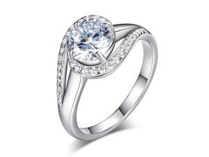 Exquisite Women Wedding Rings Twist Curl 925 Sterling Silver Engagement Ring 1.25 Ct Created DiamondXFR8245/6 Exquisite Women Wedding Rings Twist Curl 925 Sterling Silver Engagement Ring 1.25 Ct Created DiamondXFR8245/6