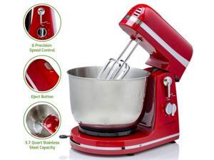 Ovente Electric Kitchen Stand Mixer with 3.7 Quart Portable Stainless Steel Mixing Bowl 6 Speed Control, 300 Watt Power 2 Blender Attachment Beater & Dough Hook Easy for Whip Mix & Blend, Red SM880RI Ovente Electric Kitchen Stand Mixer with 3.7 Quart Portable Stainless Steel Mixing Bowl 6 Speed Control, 300 Watt Power 2 Blender Attachment Beater & Dough Hook Easy for Whip Mix & Blend, Red SM880RI