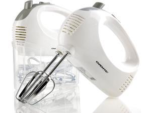 Ovente Portable 5 Speed Mixing Electric Hand Mixer with Stainless Steel Whisk Beater Attachments & Snap Storage Case, Compact Lightweight 150 Watt Powerful Blender for Baking & Cooking, White HM151W Ovente Portable 5 Speed Mixing Electric Hand Mixer with Stainless Steel Whisk Beater Attachments & Snap Storage Case, Compact Lightweight 150 Watt Powerful Blender for Baking & Cooking, White HM151W