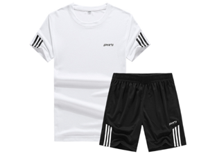 Men'S Casual Tracksuit T-Shirts And Shorts Running Jogging Sportsuit Set White 3Xl