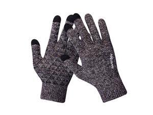 Winter Touch Screen Thermal Knit Gloves Men Women For Smart Phone Brown White Winter Touch Screen Thermal Knit Gloves Men Women For Smart Phone Brown White