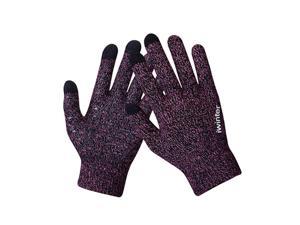 Winter Touch Screen Thermal Knit Gloves Men Women For Smart Phone Rose Red