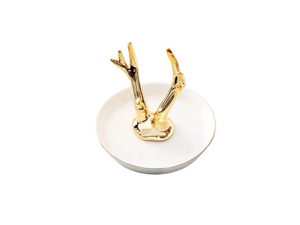 Ceramic Ring Holder Jewelry Dish Organizer Plate Trinket Tray - 1 Gold Ceramic Ring Holder Jewelry Dish Organizer Plate Trinket Tray - 1 Gold
