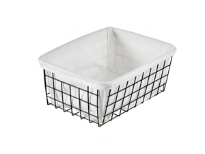 Iron Art Desktop Sundries Receiving Basket Cosmetics Stationery Receiving Frame - Black Black Lining Cloth Iron Art Desktop Sundries Receiving Basket Cosmetics Stationery Receiving Frame - Black Black Lining Cloth