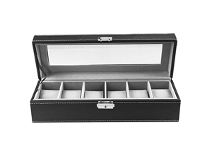 6 Slot Pu Leather Watch Box Display Case Organizer Glass Jewelry Storage - Single Layer 6 Slot Pu Leather Watch Box Display Case Organizer Glass Jewelry Storage - Single Layer