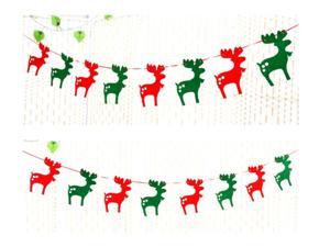 2 Pack Of Christmas Banner Burlap Christmas Party Bunting Garland For Outdoor Indoor Decorations Deer