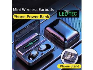 portable mini earbuds stereo surround Hi-Fi wireless earbuds LED digital power display IPX7 waterproof bluetooth headset in-ear earphone as phone holder portable mini earbuds stereo surround Hi-Fi wireless earbuds LED digital power display IPX7 waterproof bluetooth headset in-ear earphone as phone holder