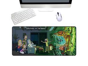 HISIPETECH 800x300MM Large Mouse Pad Anti-slip Natural Rubber Gaming Mousepad Rick And Morty with Locking Edge Gamer Keyboard Mat XL For PC Computer Laptop Desktop