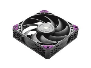 Super Flower MEGACOOL 140mm fan, 12-pole motor, PWM, Black/Grey, Computer Case Fan, Anti-Vibration Mounting Pads, SF-PF141-BK, 30mm depth