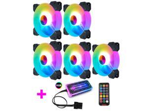 COOLMOON Computer Case Fan PC Cooling Fan RGB Adjust 120mm Quiet + IR Remote