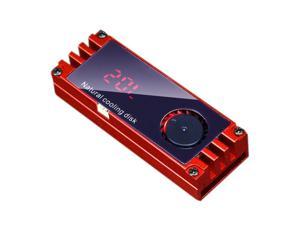 M.2 SSD Radiator with Temperature Display Aluminum Heatsink with Thermal Pad Desktop PC Thermal Gasket (Color:Red)