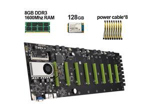 BTC-D37 Mining Motherboard Set with 128G mSATASSD, 8G DDR3 1600mhz RAM