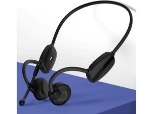 Bone Conduction Headphones Bluetooth with Noise-Canceling Boom Microphone Wireless Open Ear Lightweight Headset for Home Office Education Conference Calls Online