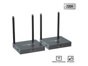 200m(658ft) Wireless HDMI Extender Transmitter+Receiver Transmit Wireless HDMI Signal Up To 200M 1080P@60hz HD Video Support HDMI1.3 HDCP1.2 For CCTV PC TV Home Theater