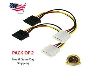 2X New IDE/Molex 4-Pin Male To Serial ATA SATA 15-Pin Female Power Adapter Cable 2X New IDE/Molex 4-Pin Male To Serial ATA SATA 15-Pin Female Power Adapter Cable