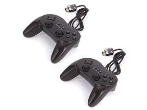 2 x Black Pro Classic Joypad Wired Game Controller Remote for Wii US 2 x Black Pro Classic Joypad Wired Game Controller Remote for Wii US