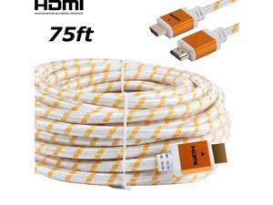 PREMIUM 75feet HDMI CABLE Cord 75FT For BLURAY 3D DVD XBOX PS4 HDTV 1080P White
