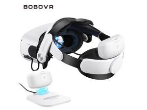 BOBOVR M2 Pro Strap with Battery For Oculus Quest 2 VR Headset Halo Strap Battery Pack C2 Carry Case F2 Fan For Quest2 Accessory White with BD2-1