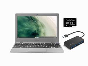 Samsung Chromebook 4 11.6" HD Laptop, Intel Celeron Processor N4000, 4GB RAM 32GB eMMC, Gigabit Wi-Fi,Bluetooth, Chrome OS, Platinum Titan, Bundle with Pearlite Tech 32GB SD CARD+USB Hub Samsung Chromebook 4 11.6" HD Laptop, Intel Celeron Processor N4000, 4GB RAM 32GB eMMC, Gigabit Wi-Fi,Bluetooth, Chrome OS, Platinum Titan, Bundle with Pearlite Tech 32GB SD CARD+USB Hub