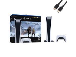 Newest PlayStation 5 Digital Version Video Game Console God of War Ragnarök Bundle, Up to 120 fps, 4K UHD Blu-ray Player, HDMI, USB, w/Pearlite Tech. High Speed HDMI Cable