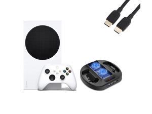 Microsoft Xbox Series S 512 GB All-Digital Gaming Console - White+1 Xbox Wireless Controller, 120 FPS, Pearlite Tech. HDMI Cable+Vertical Charging Stand with Cooling Fan